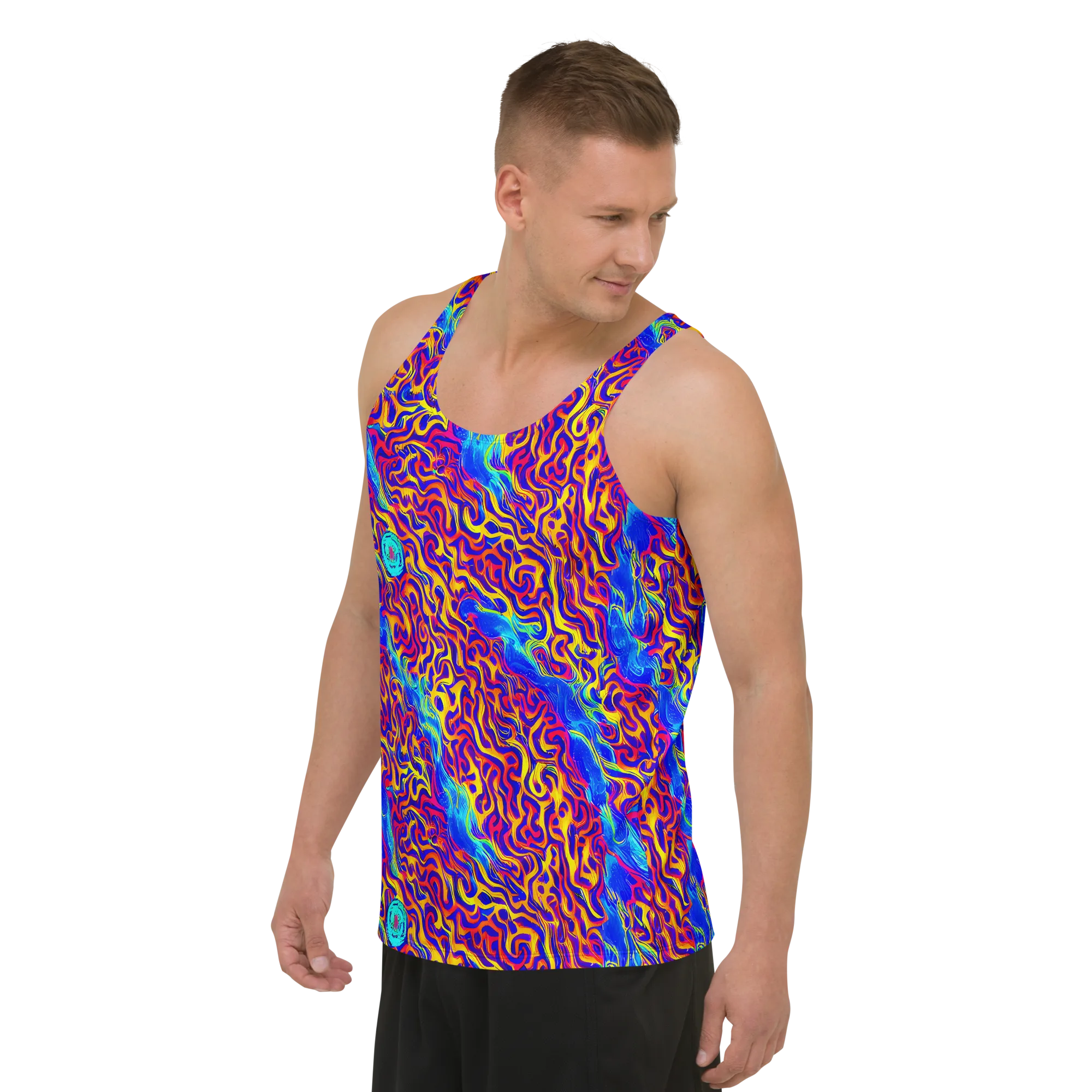 Firewater Bloom on Men's Tank Top — Left Front