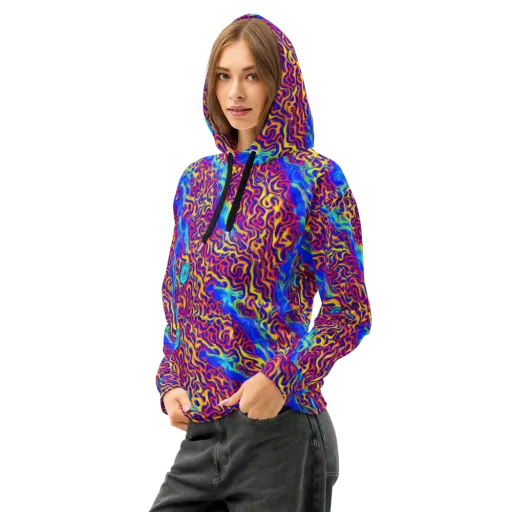 Firewater Bloom on a Cotton Hoodie