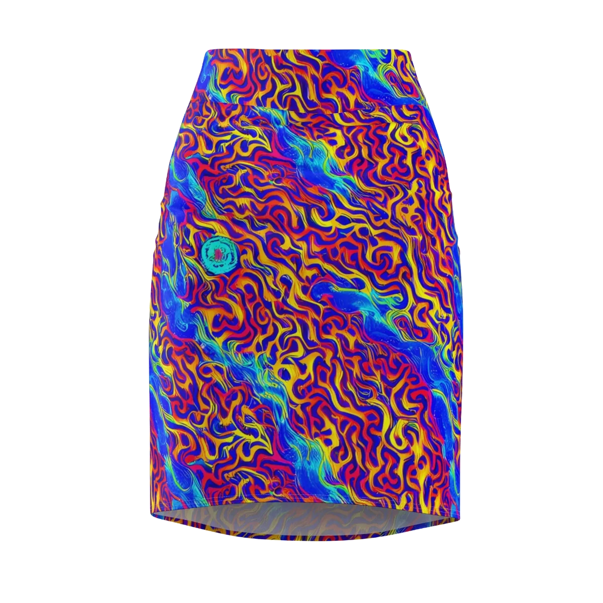 Firewater Bloom on Pencil Skirt — Front