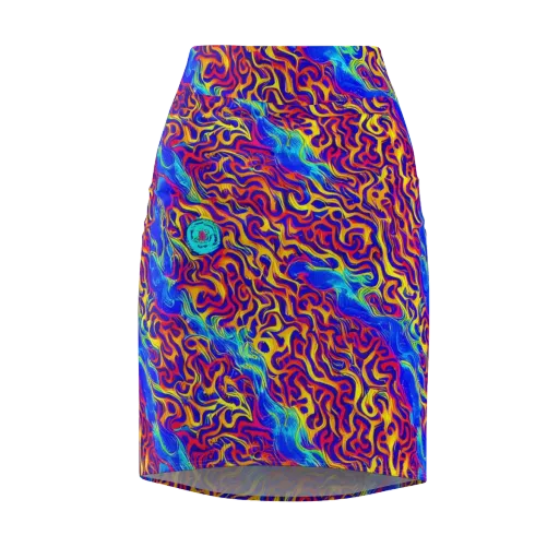 Firewater Bloom on a Pencil Skirt