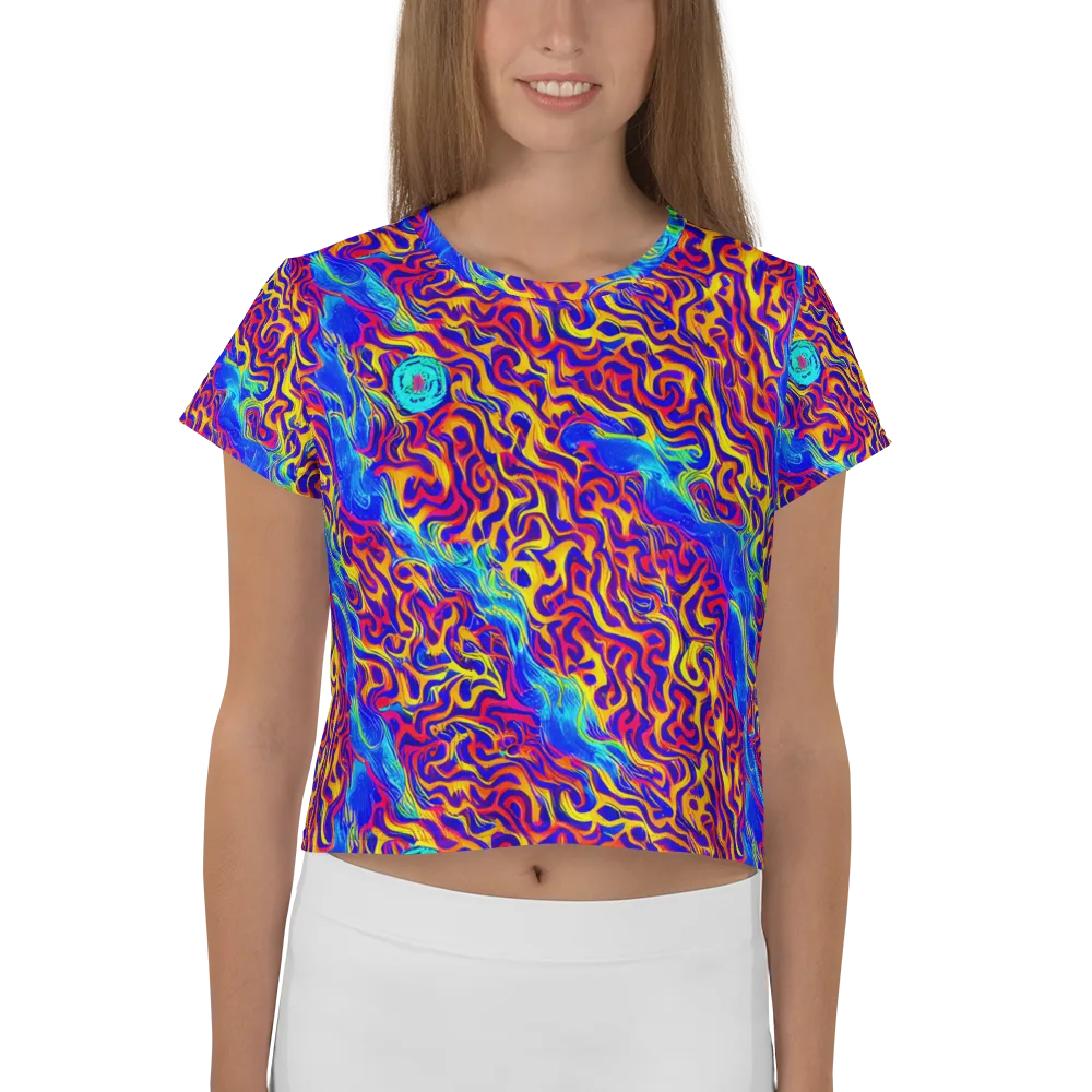 Firewater Bloom on Crop Tee — Front