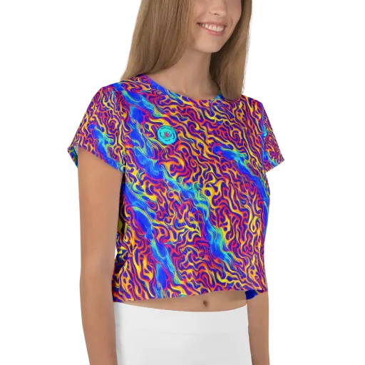 Firewater Bloom on a Crop Tee