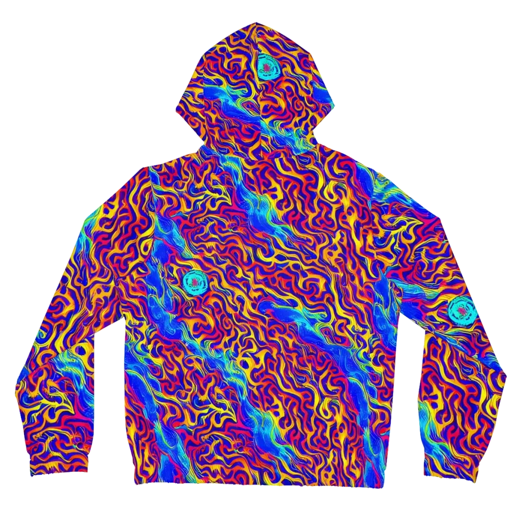 Firewater Bloom on Women's Full-Zip Hoodie — Back