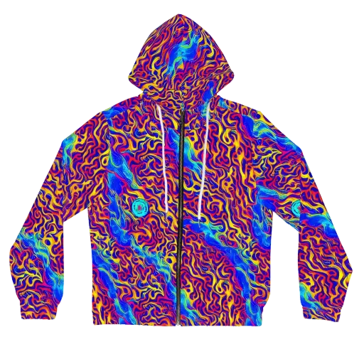 Firewater Bloom on a Women's Full-Zip Hoodie