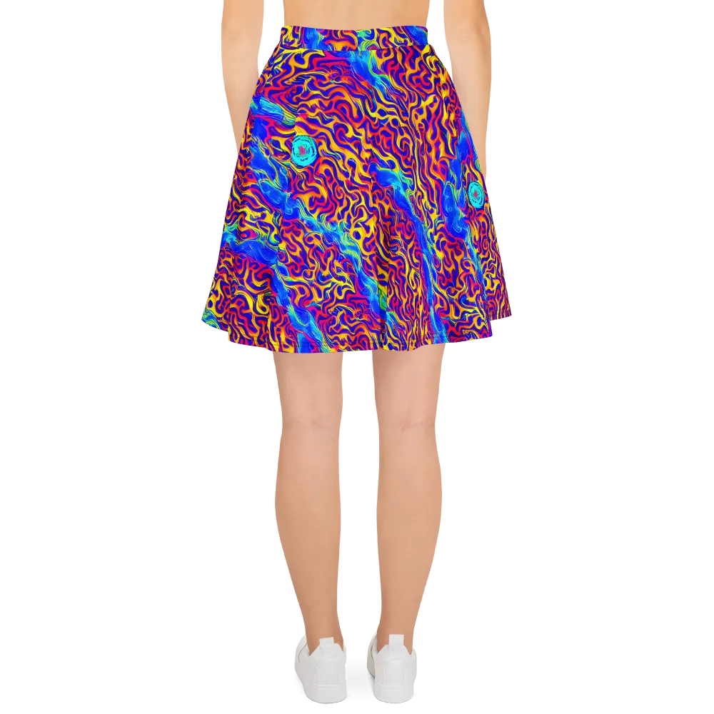 Firewater Bloom on Skater Skirt — Back