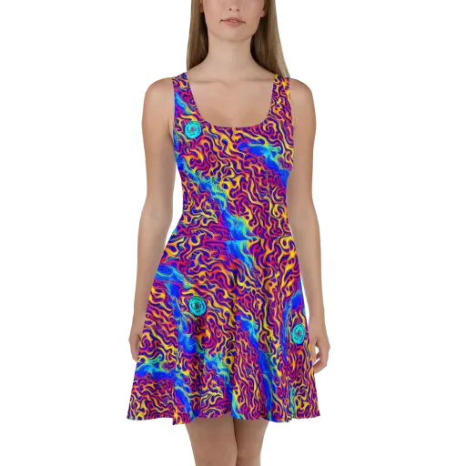 Firewater Bloom on a Skater Dress