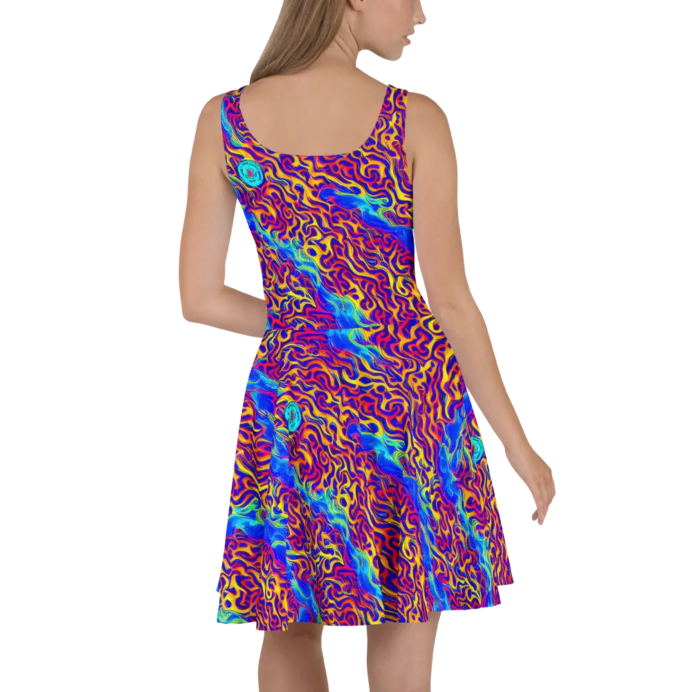 Firewater Bloom on Skater Dress — Back