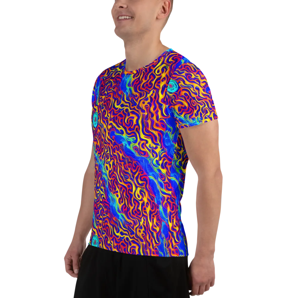Firewater Bloom on Men's Athletic T-Shirt — Left