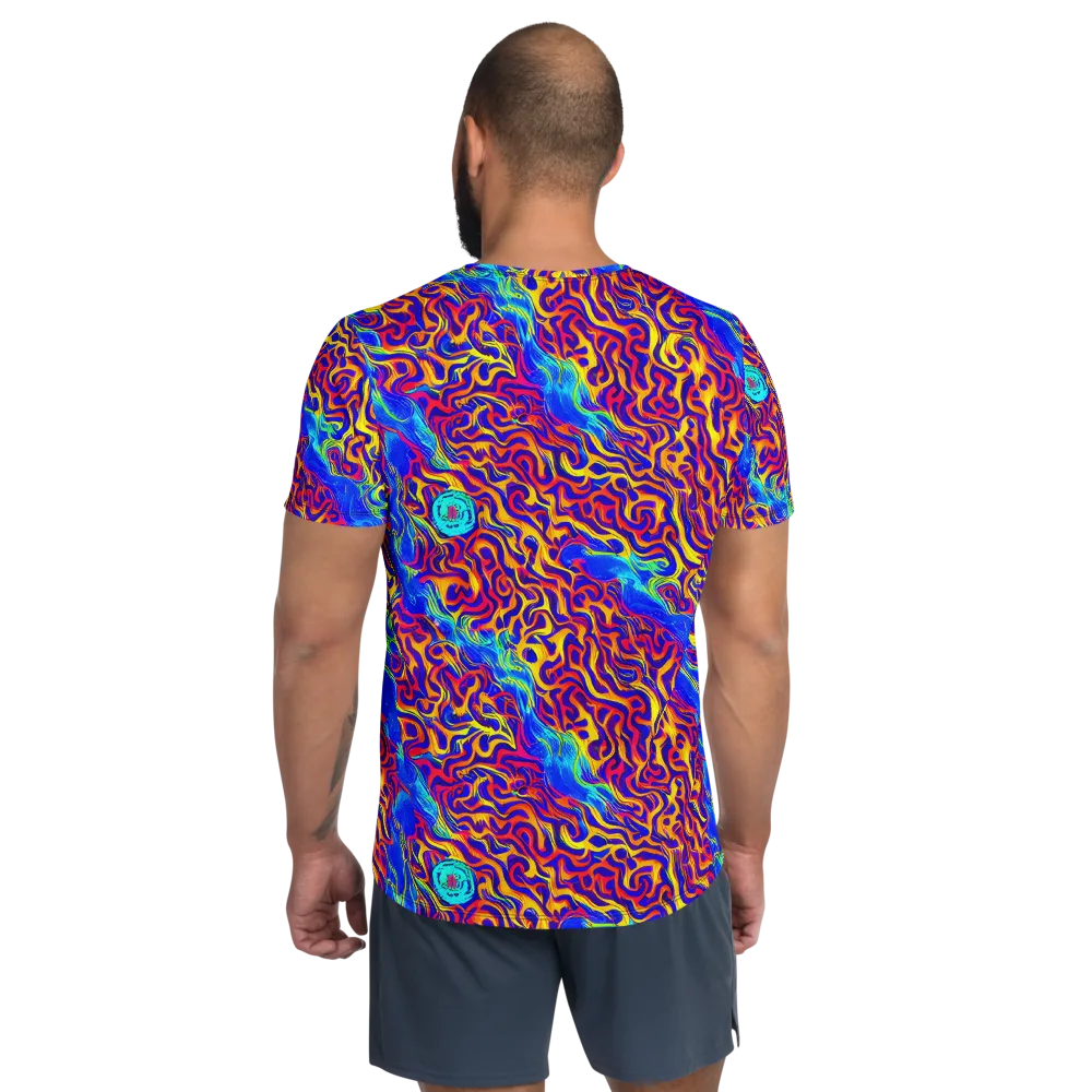 Firewater Bloom on Men's Athletic T-Shirt — Back
