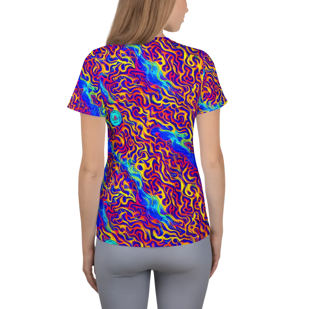 Firewater Bloom on Women's Athletic T-Shirt — Back