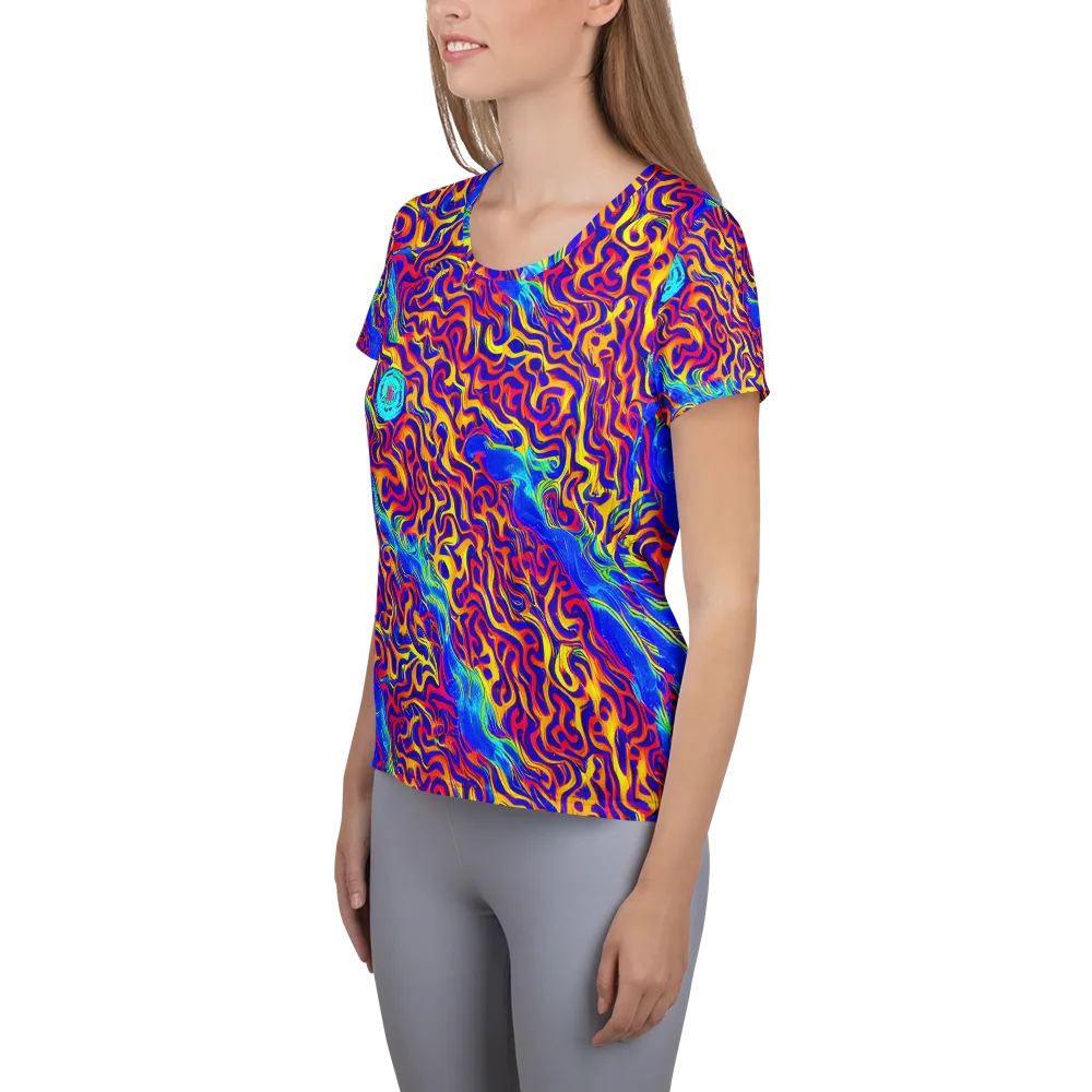 Firewater Bloom on Women's Athletic T-Shirt — Left