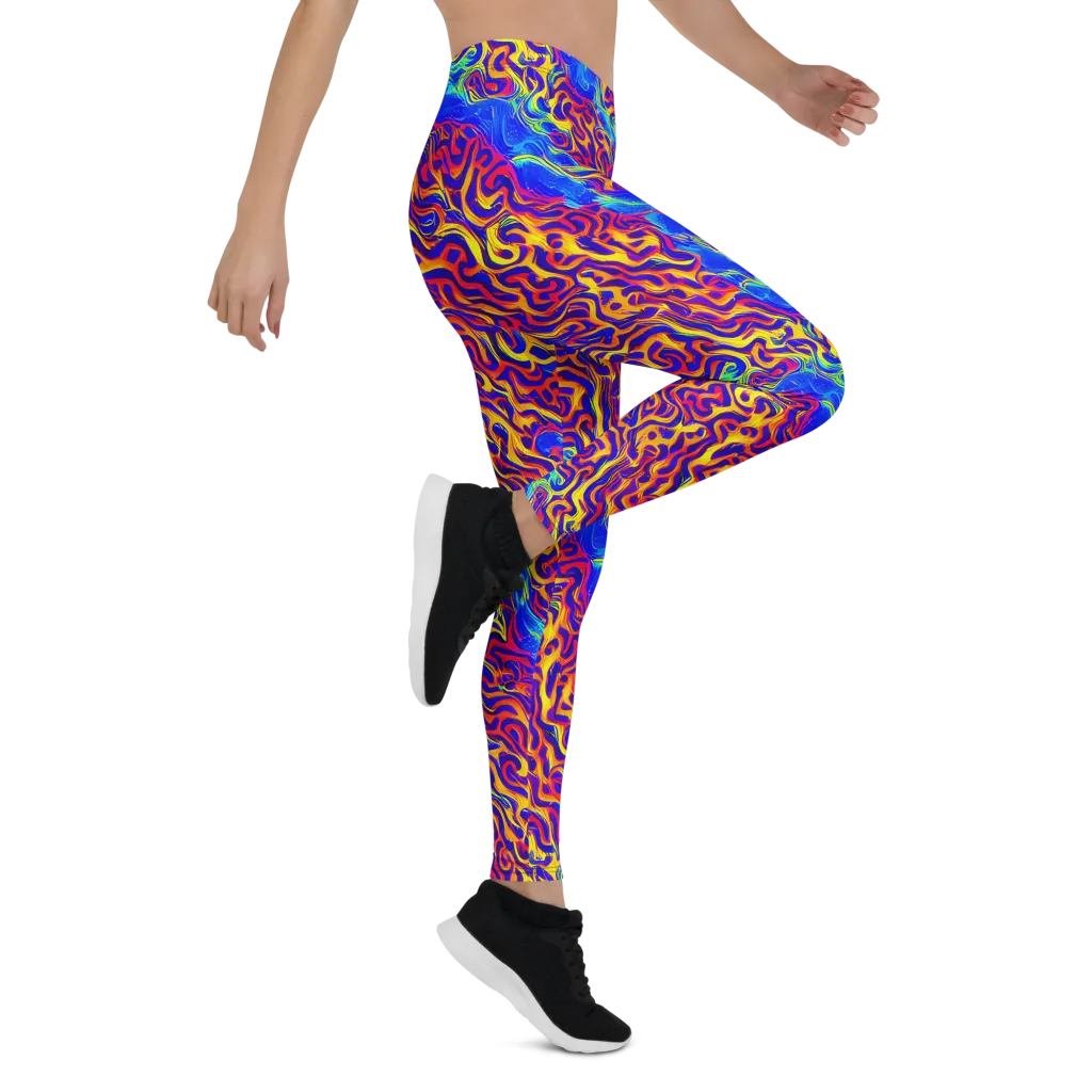 Firewater Bloom on Leggings — Right