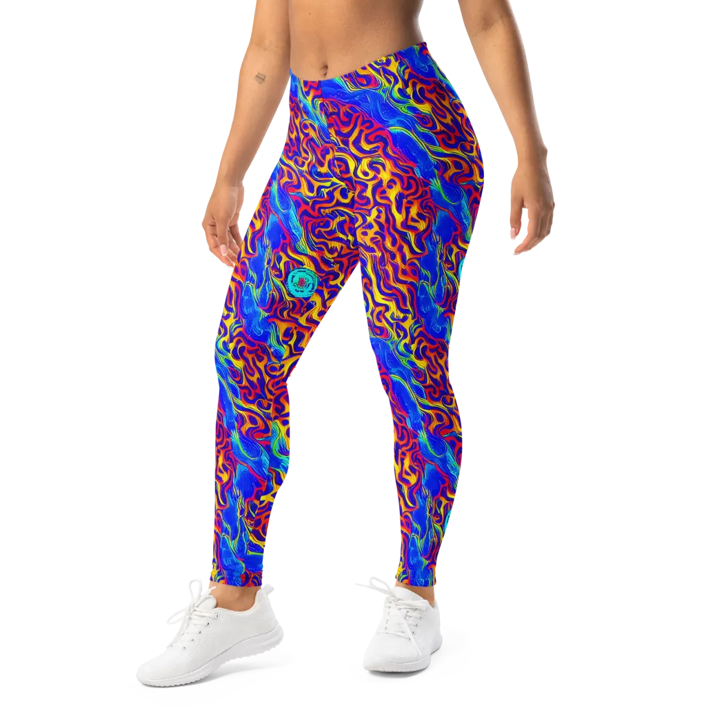 Firewater Bloom on Leggings — Left Front