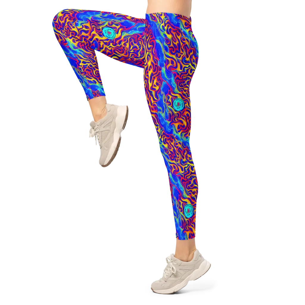 Firewater Bloom on Leggings — Left