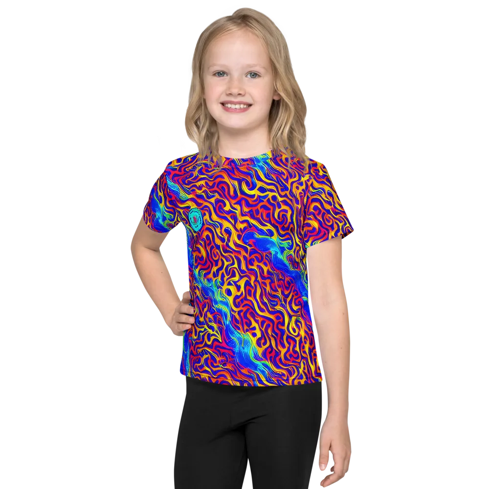 Firewater Bloom on Kids Crew Neck T-Shirt — Front