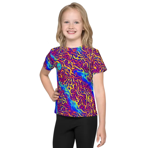 Firewater Bloom on a Kids Crew Neck T-Shirt