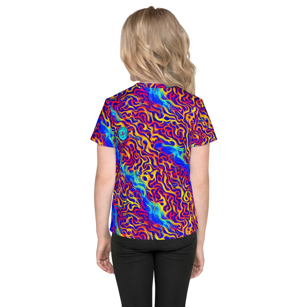Firewater Bloom on Kids Crew Neck T-Shirt — Back