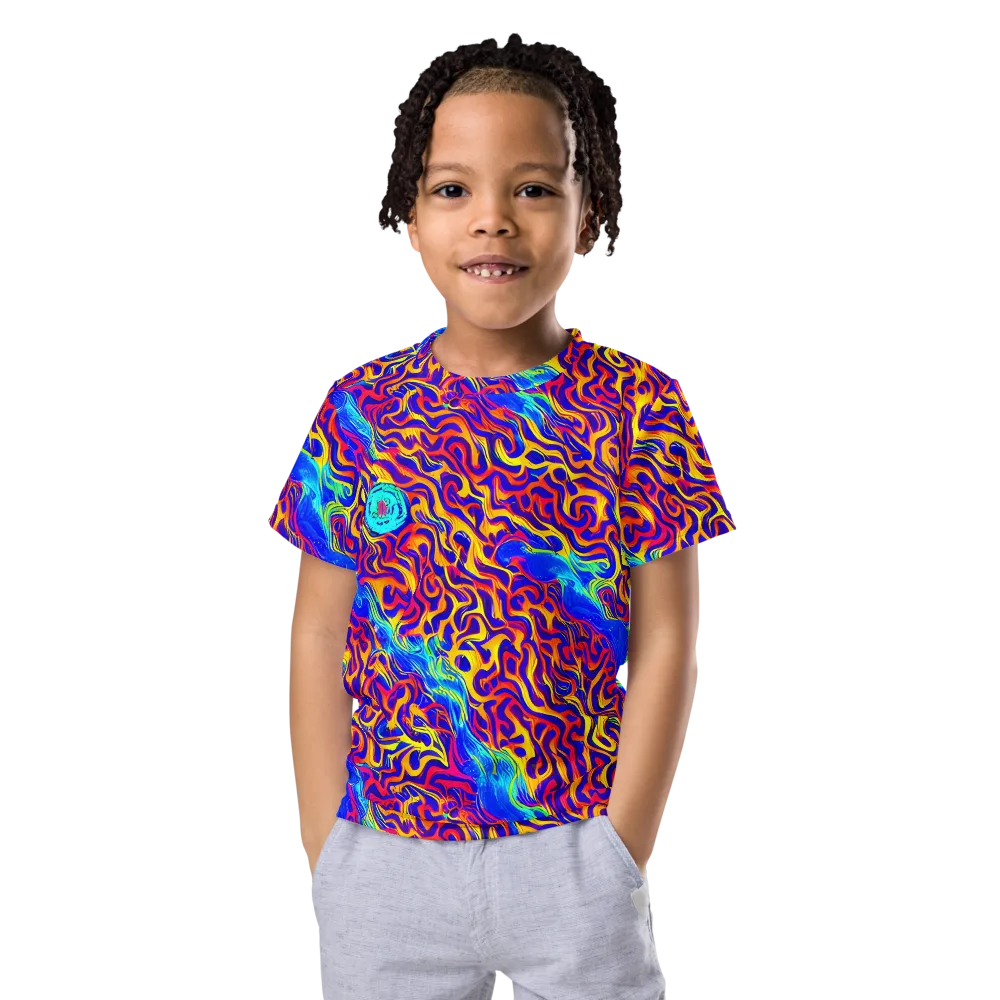 Firewater Bloom on Kids Crew Neck T-Shirt — Front