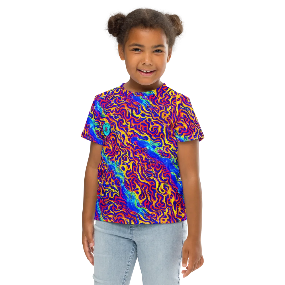 Firewater Bloom on Kids Crew Neck T-Shirt — Front