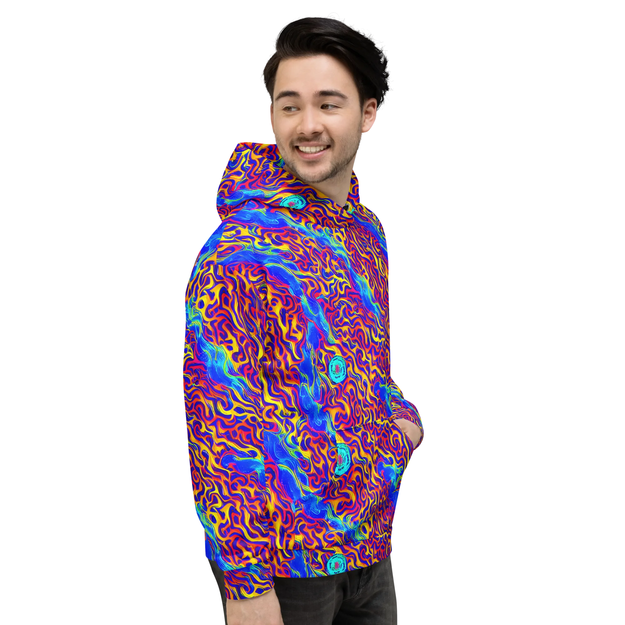 Firewater Bloom on Hoodie — Right
