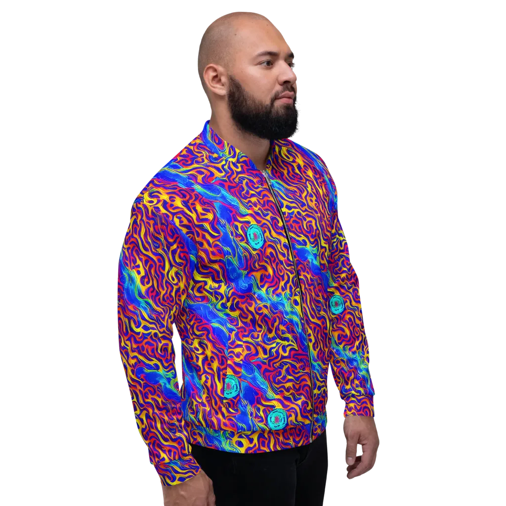 Firewater Bloom on Bomber Jacket — Right