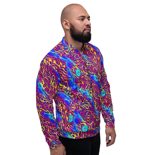Firewater Bloom on a Bomber Jacket