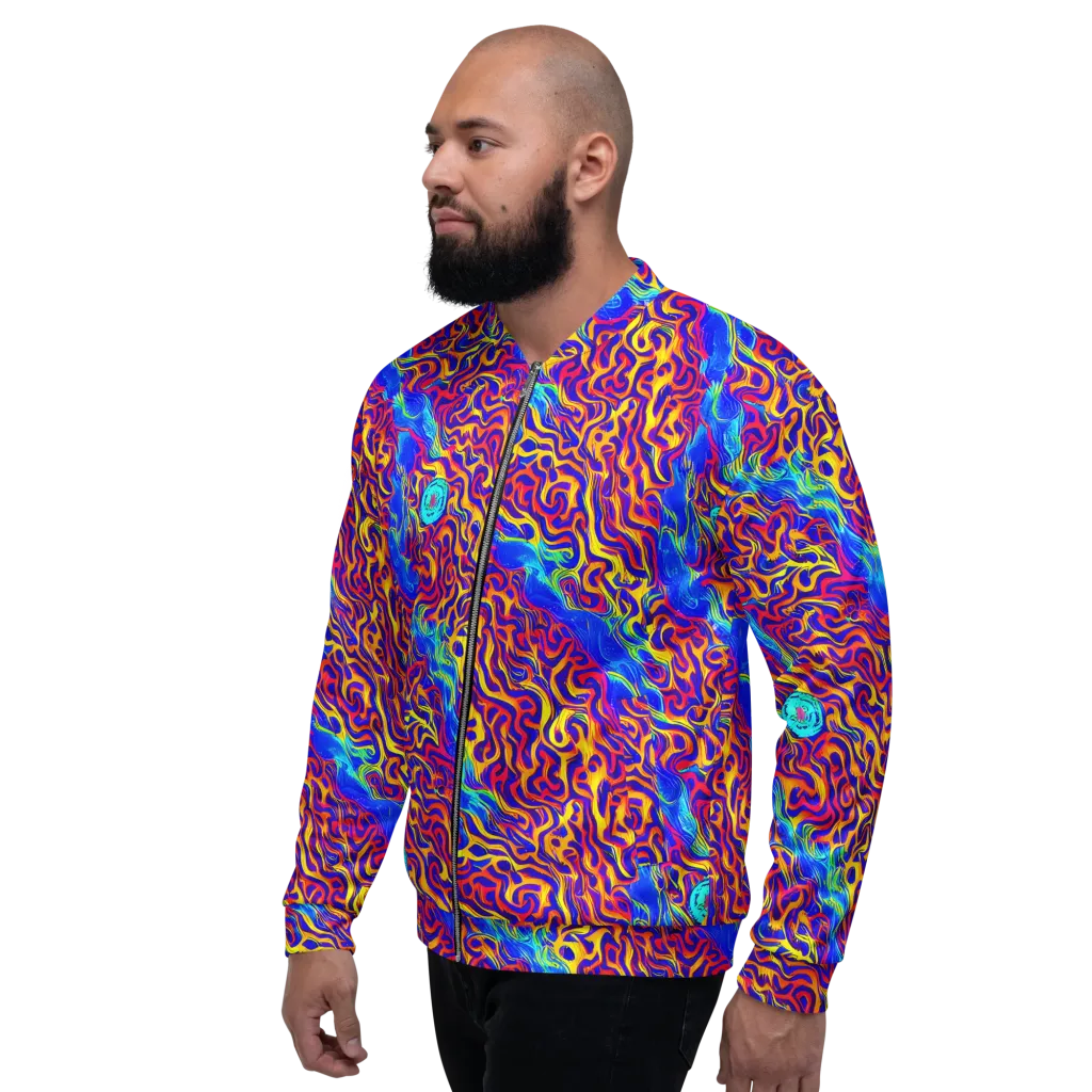 Firewater Bloom on Bomber Jacket — Left