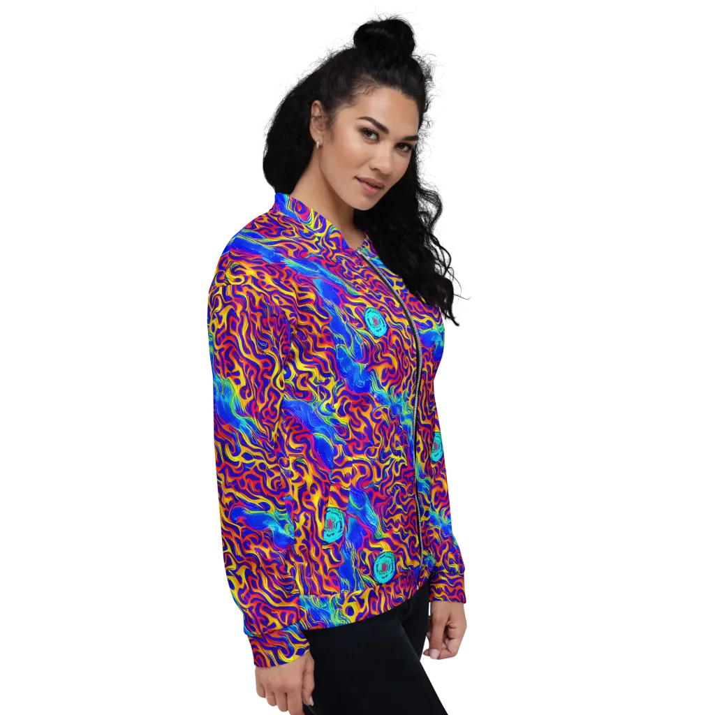 Firewater Bloom on Bomber Jacket — Right