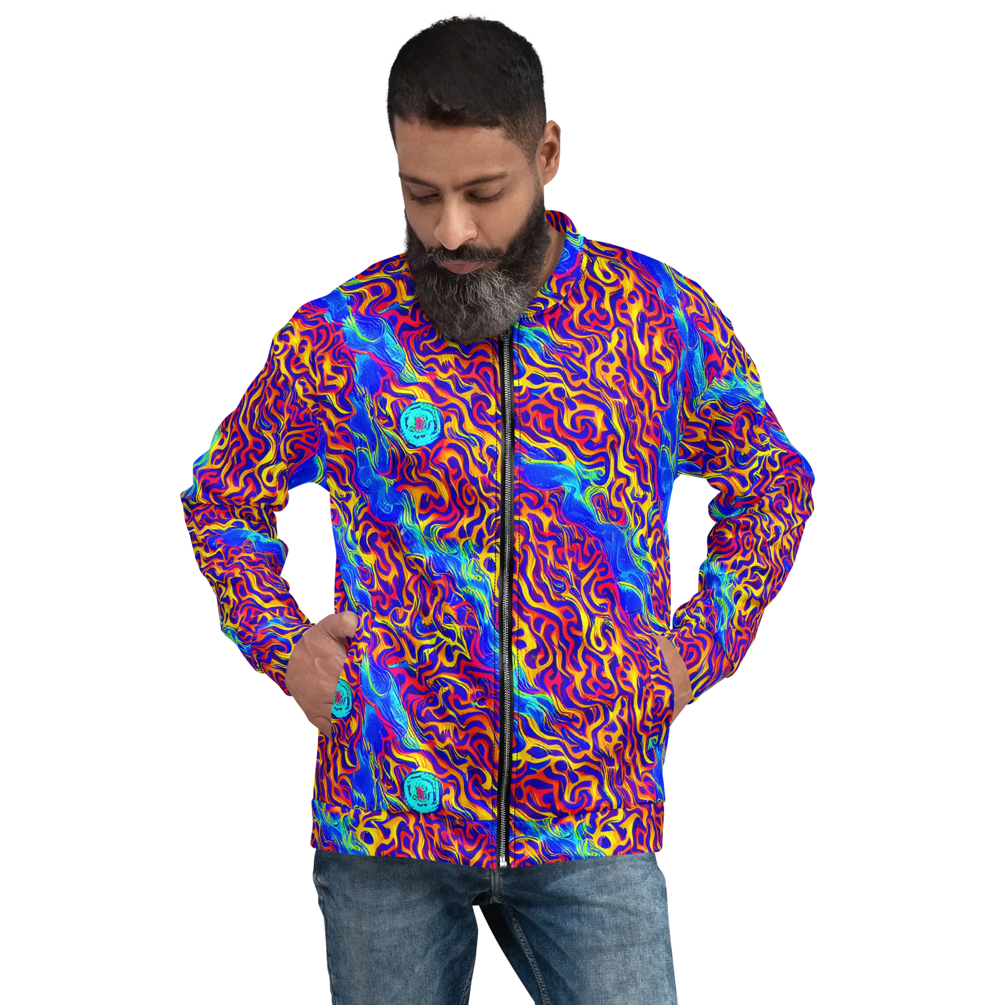 Firewater Bloom on Bomber Jacket — Front