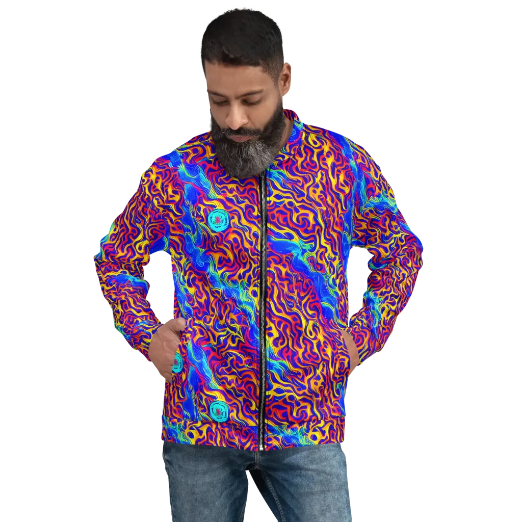 Firewater Bloom on Bomber Jacket — Front
