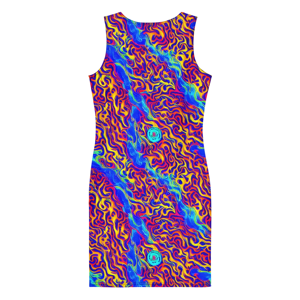 Firewater Bloom on Bodycon Dress — Back