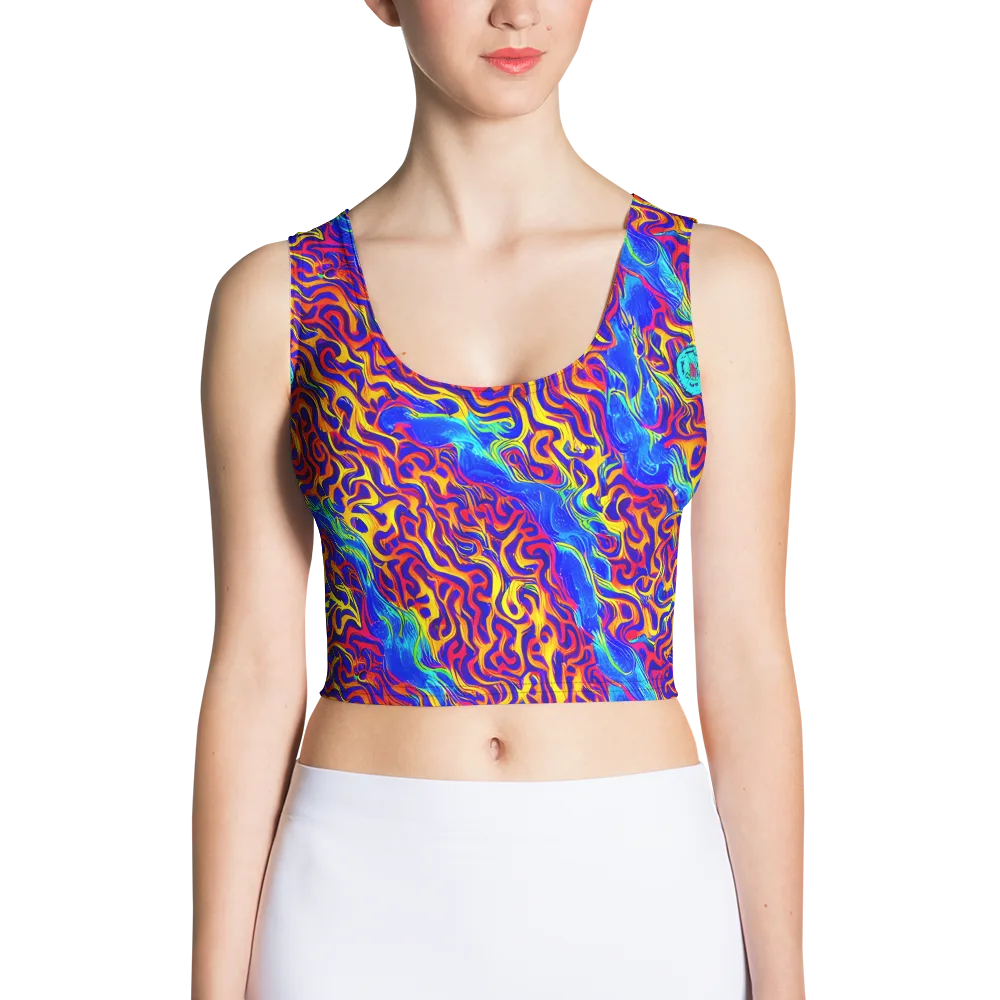 Firewater Bloom on Crop Top — Front