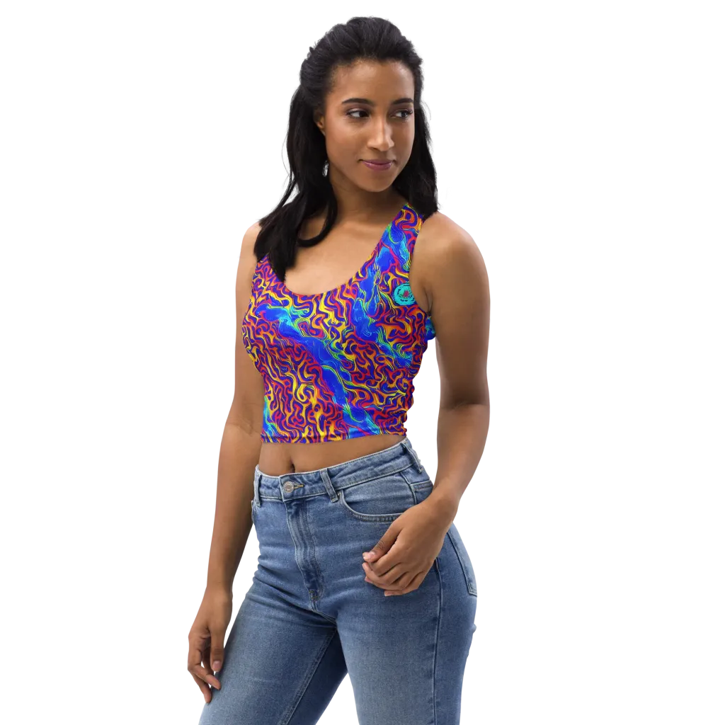 Firewater Bloom on Crop Top — Left Front