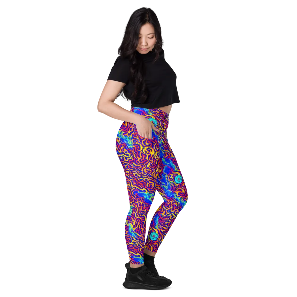 Firewater Bloom on Leggings with Pockets — Right