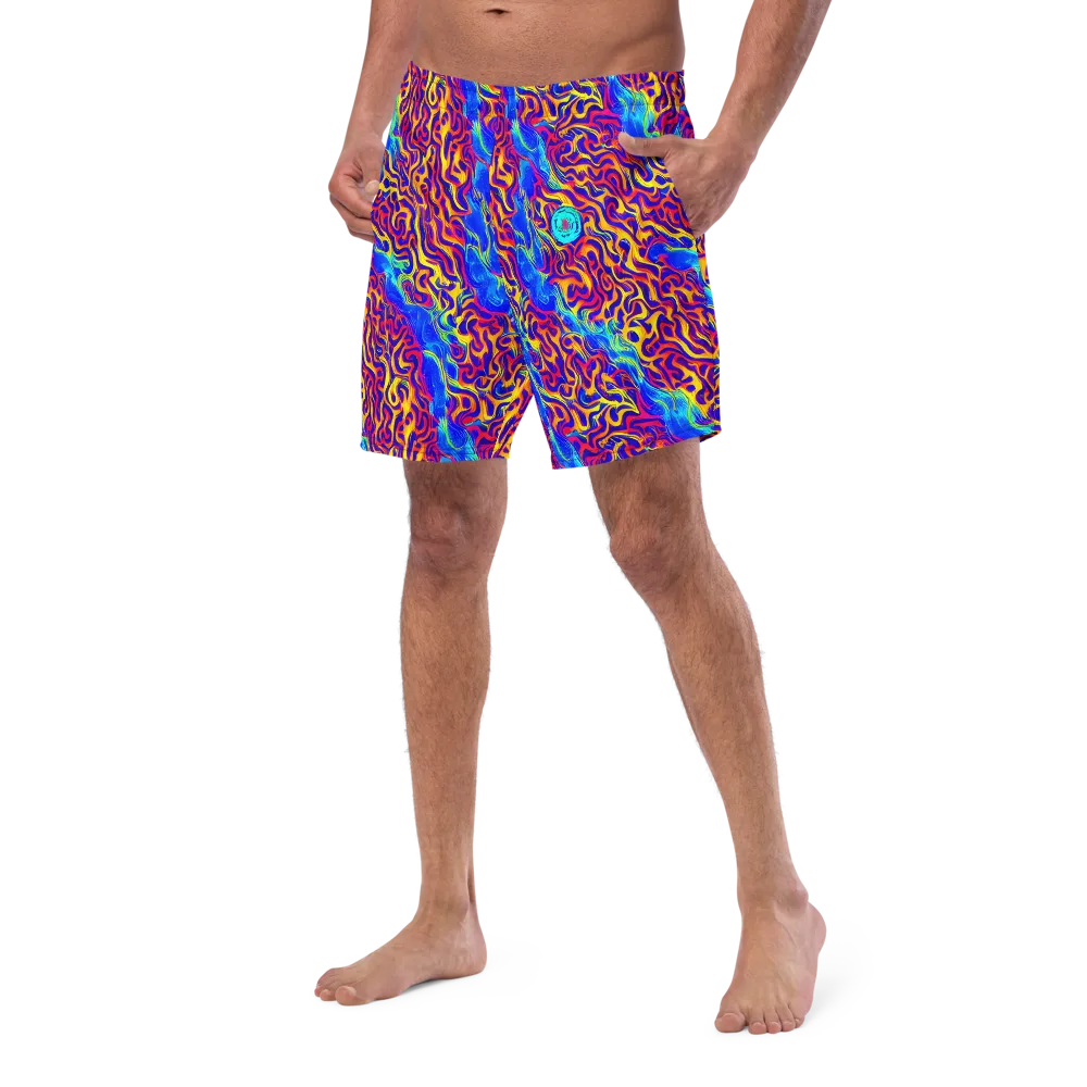 Firewater Bloom on Swim Trunks — Left Front