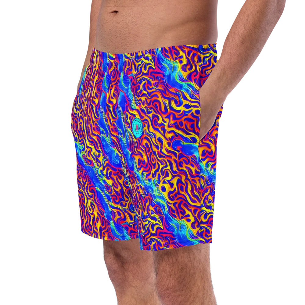 Firewater Bloom on Swim Trunks — Left Front