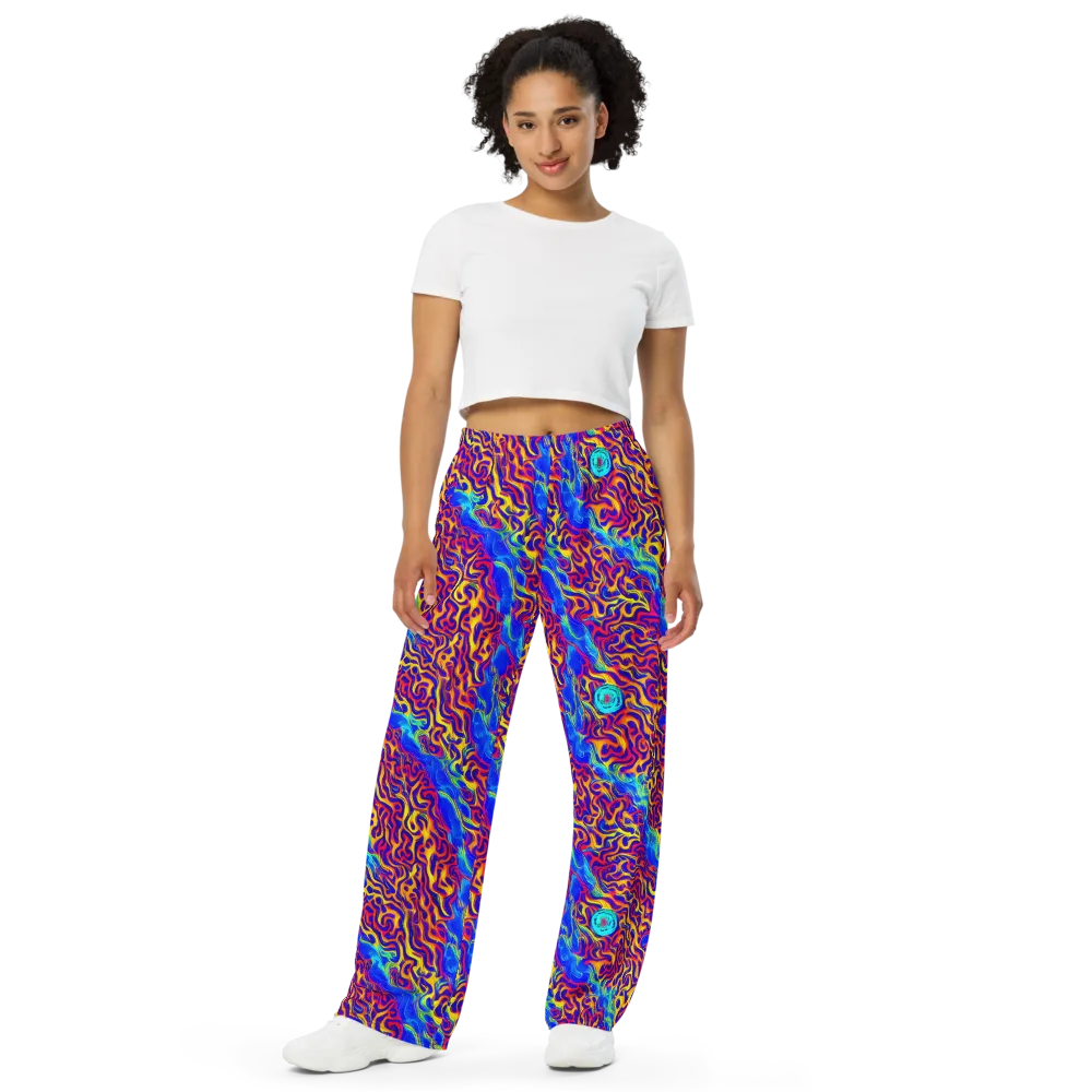 Firewater Bloom on Wide-Leg Pants — Front