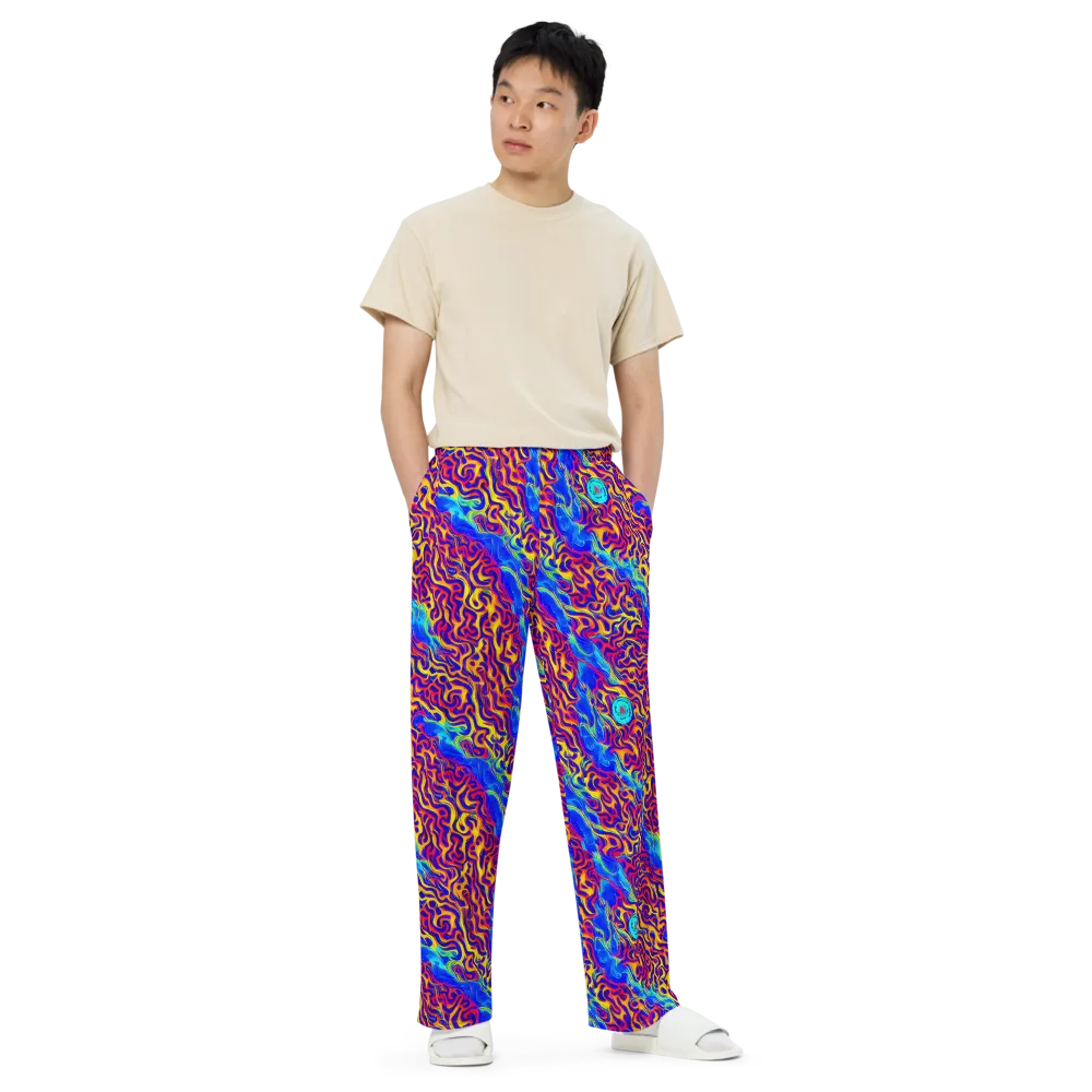 Firewater Bloom on Wide-Leg Pants — Front