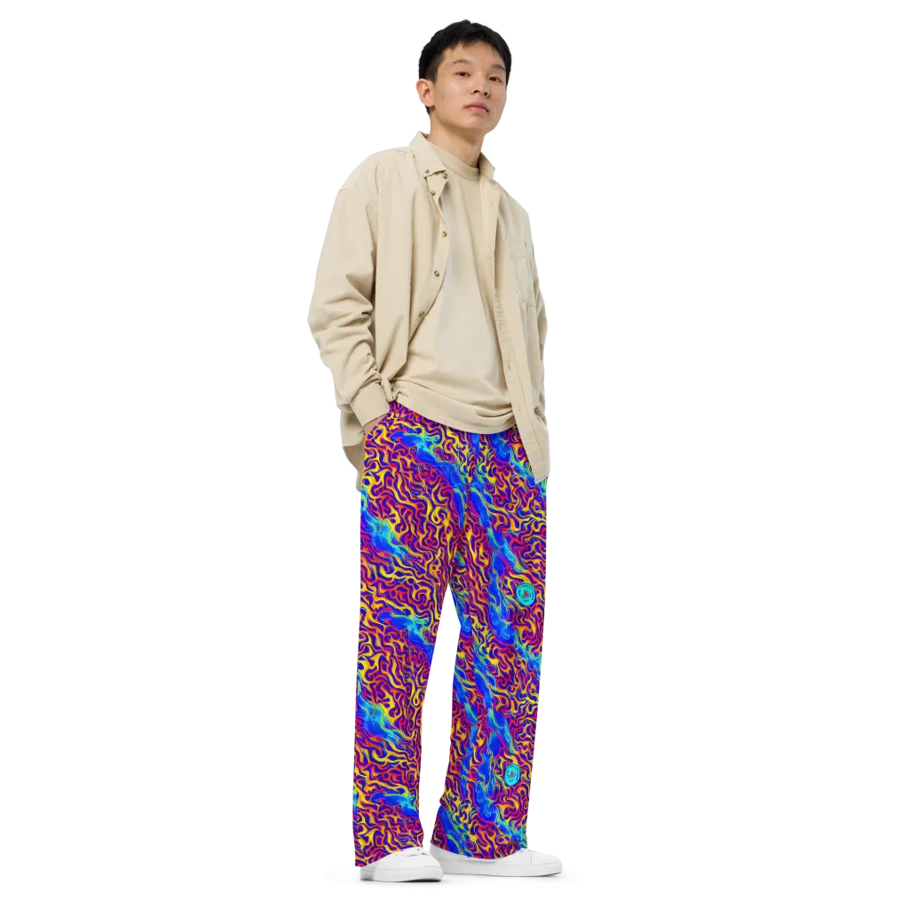 Firewater Bloom on Wide-Leg Pants — Right Front