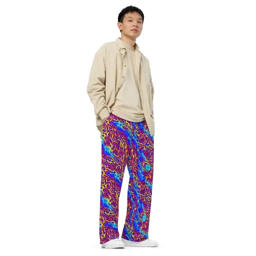 Firewater Bloom on a Wide-Leg Pants