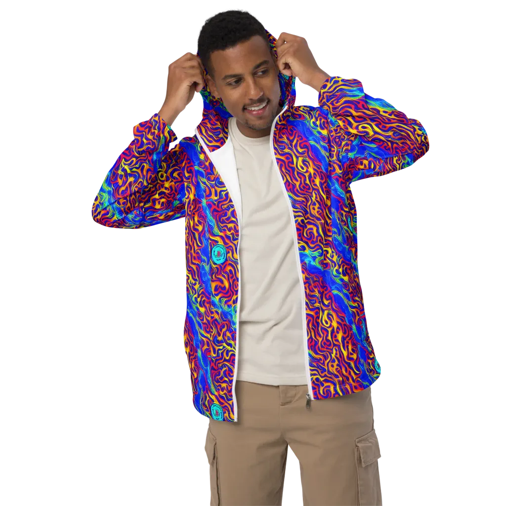 Firewater Bloom on Men's Windbreaker — Front