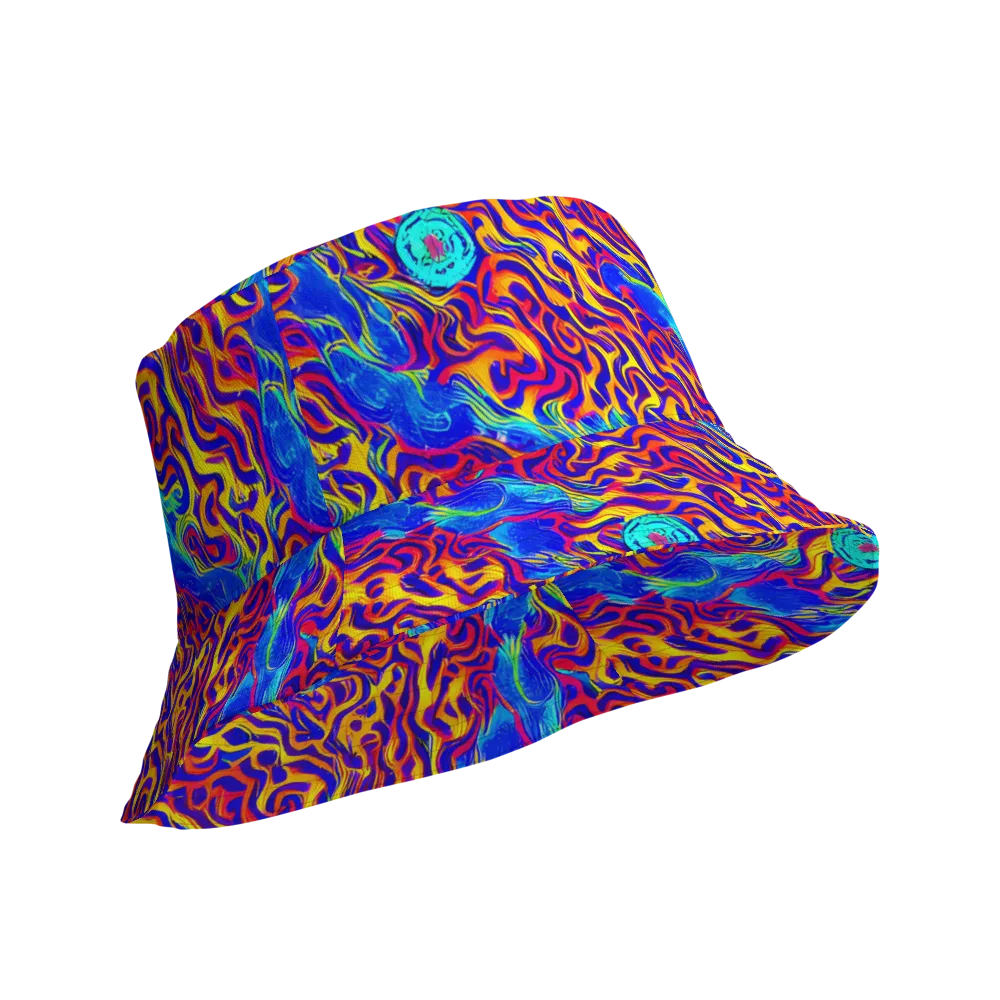 Firewater Bloom on Reversible Bucket Hat — Product details Outside