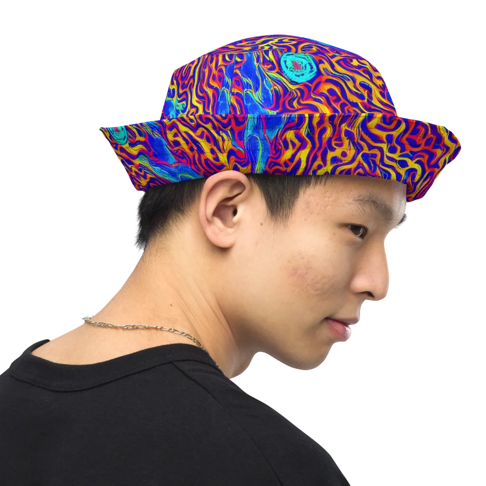 Firewater Bloom on Reversible Bucket Hat — Right Outside