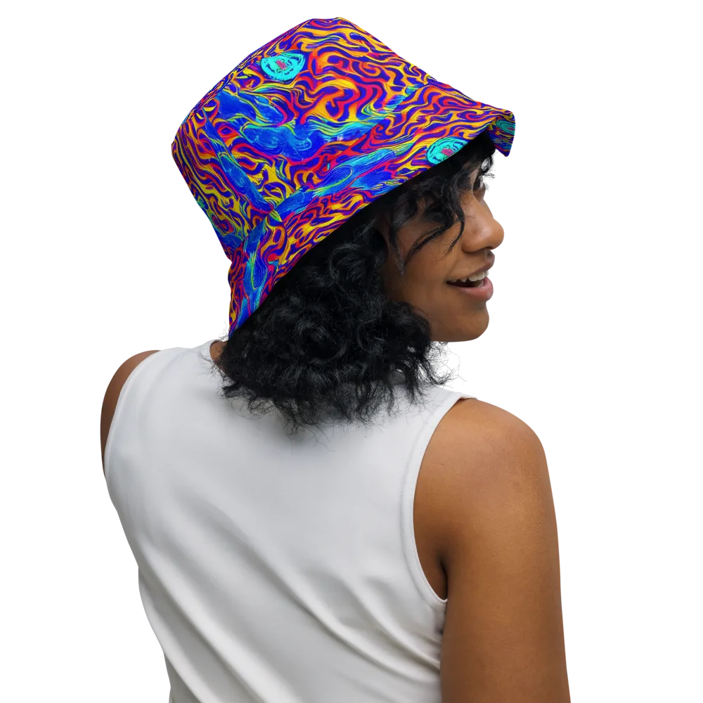 Firewater Bloom on Reversible Bucket Hat — Right Outside