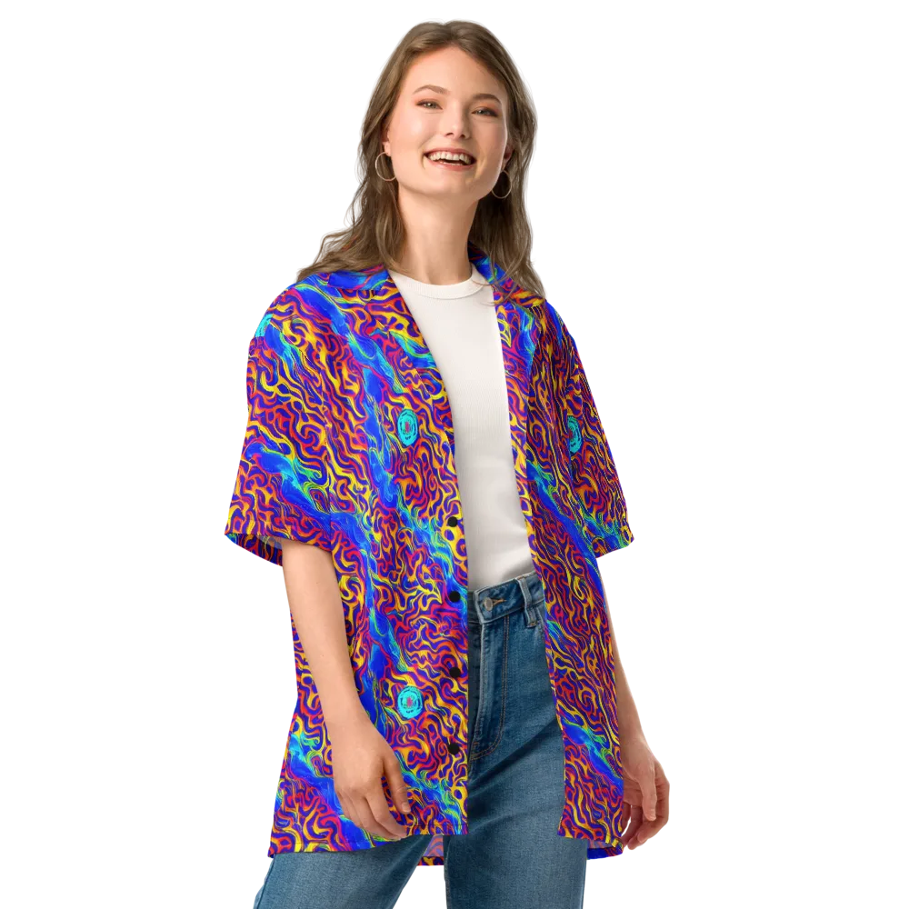 Firewater Bloom on Button Shirt — Front