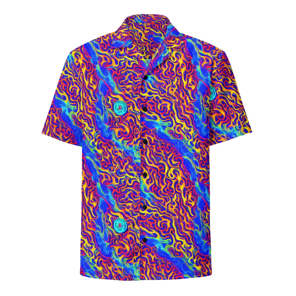 Firewater Bloom on Button Shirt — Front