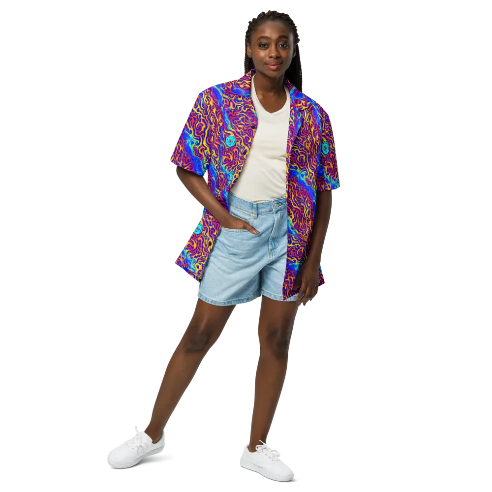 Firewater Bloom on Button Shirt — Front