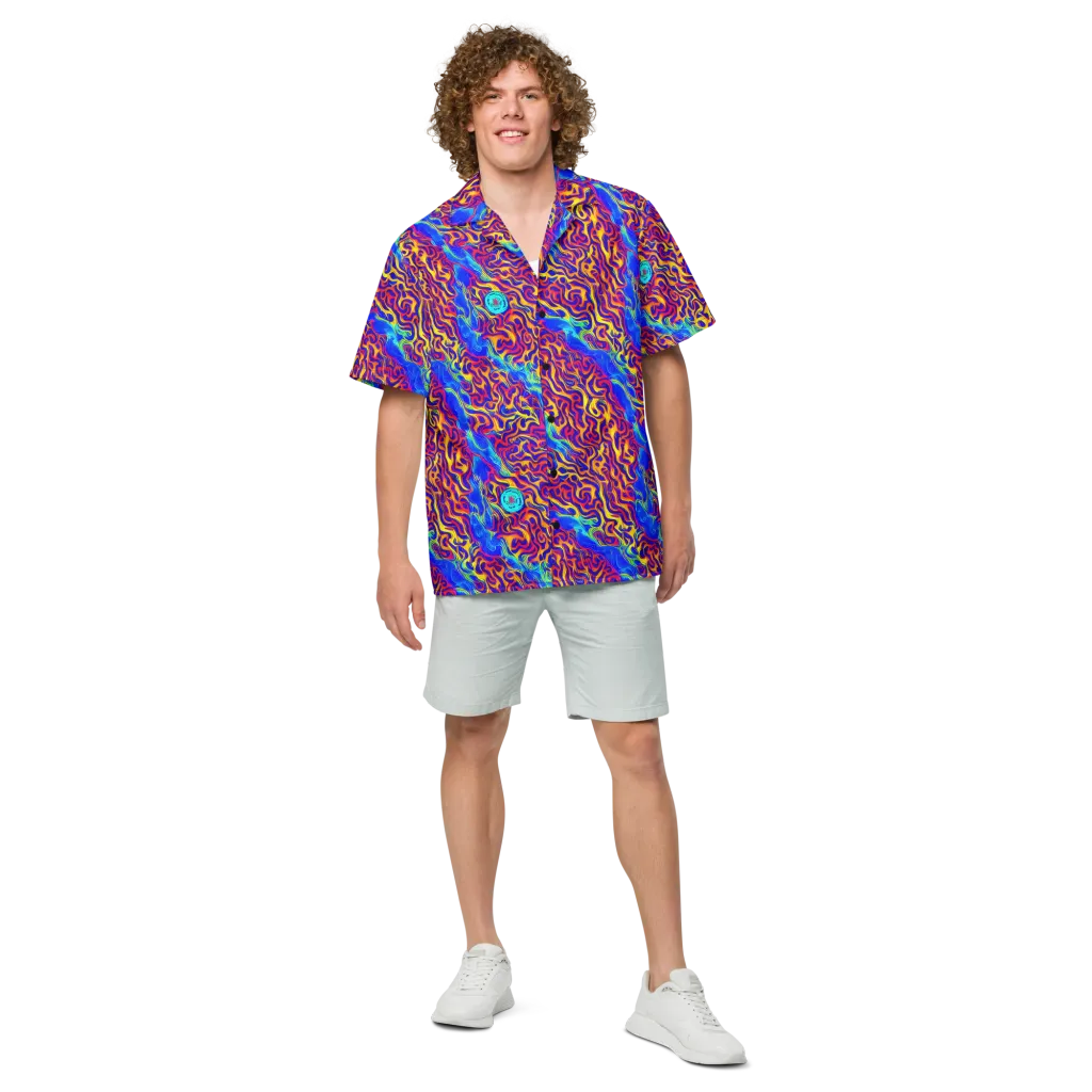 Firewater Bloom on Button Shirt — Front