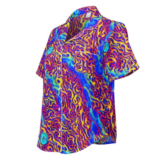 Firewater Bloom on a Women's Short Sleeve Pajama Top