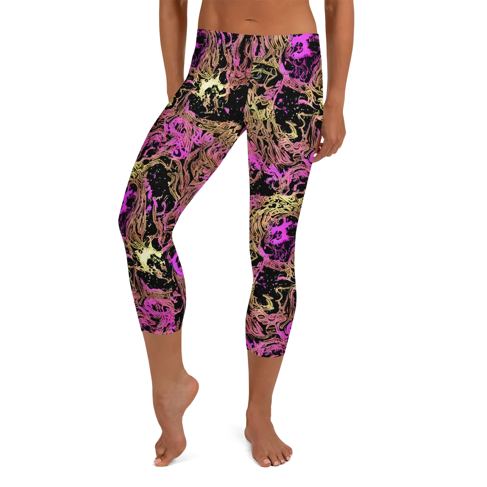 Electric Afterlife on Capri Leggings — Front